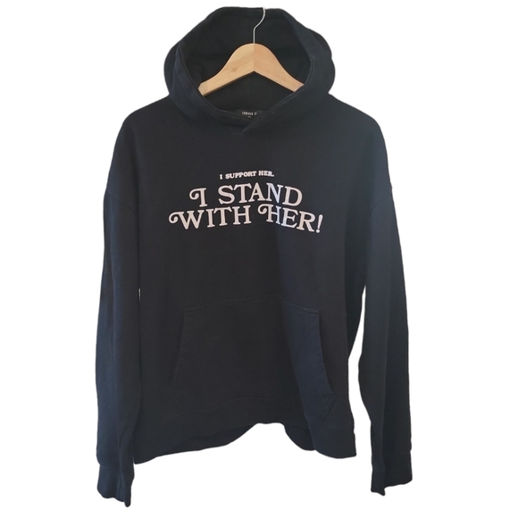 Forever 21 Black hoodie feminist women's rights statement piece - Picture 2 of 6